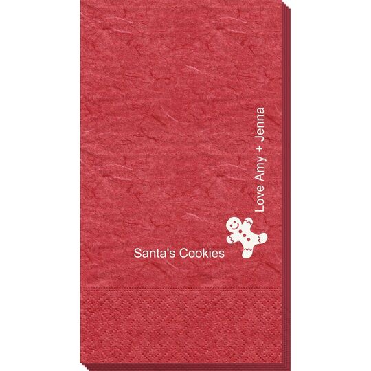 Corner Text with Gingerbread Man Design Bali Guest Towels